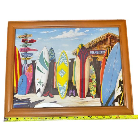 Vintage 12x16" Print called "Surf Shack" Nautical Boho Beach Coastal Tropical - Picture 5 of 6